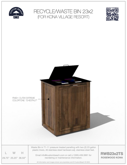 Rosewood Kona's new High End Waste Bins