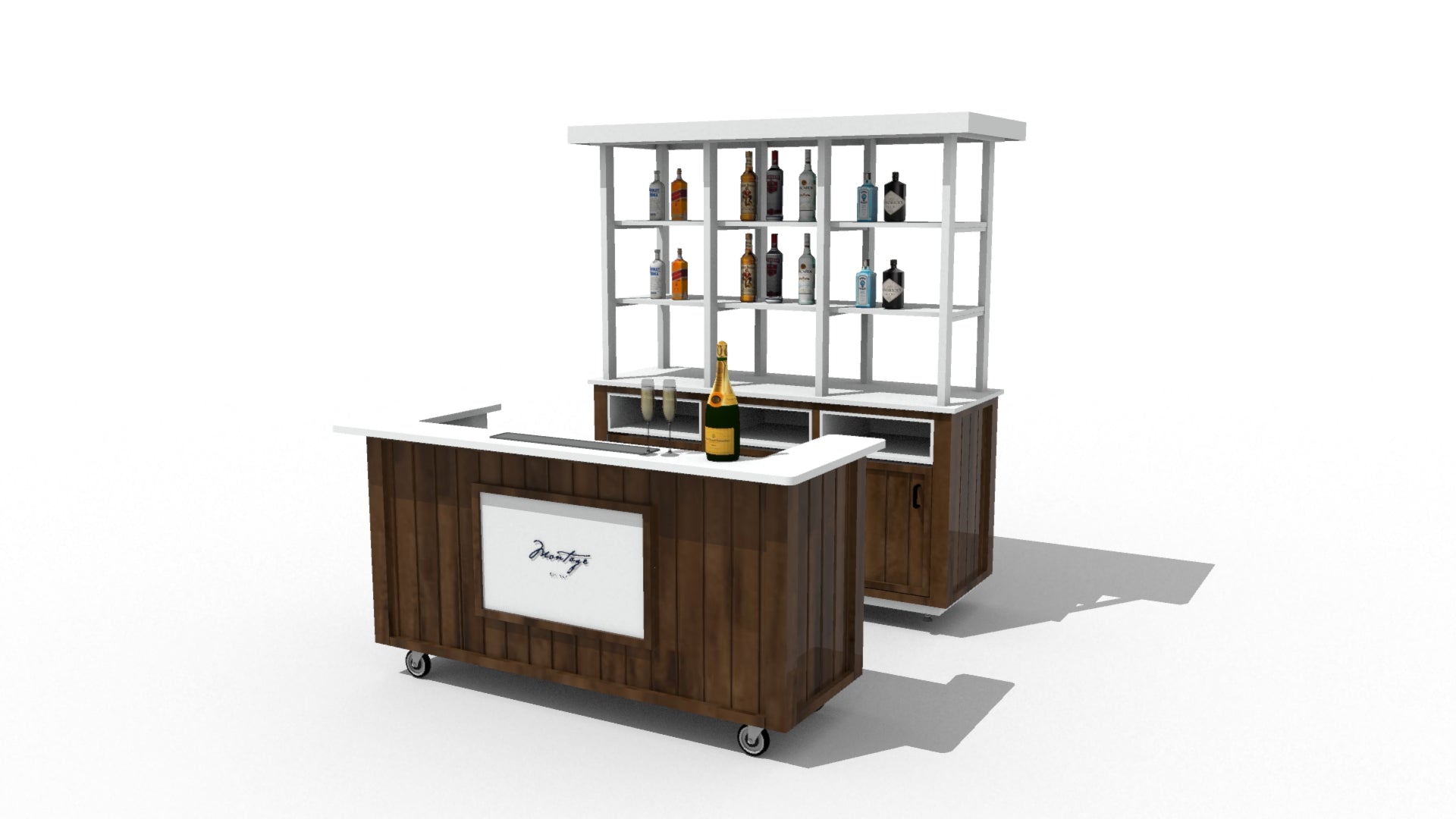 Back Bar Component Back Bar Columns Design Large Store Counter, Bar Counter, USA | Retro